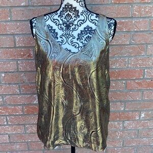 Shiny Gold Paisley Top